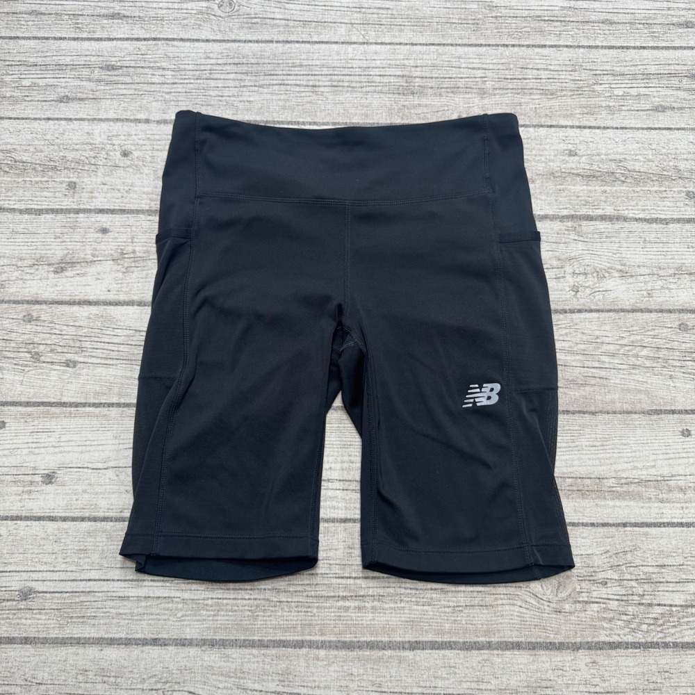 New Balance Biker Shorts Women's Medium Black Pockets Athletic Running Training